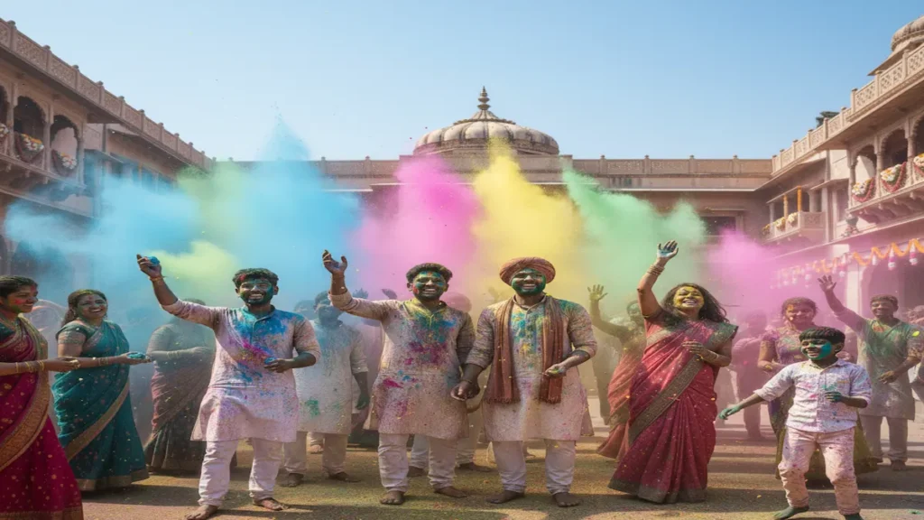 Dhuleti 2026 Date – People celebrating festival of colors in India