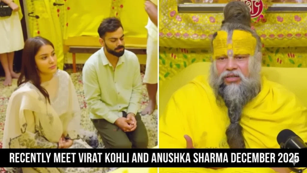 Virat Kohli and Anushka Sharma during their spiritual meeting with Premanand Maharaj Ji