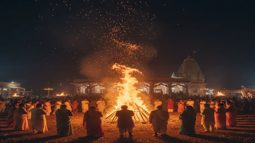 Holika Dahan 2026 sacred bonfire and ritual celebration during Phalguna Purnima