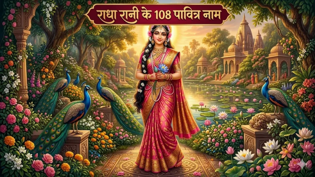 108 Radha Names sacred Shri Radha Naamavali devotional image