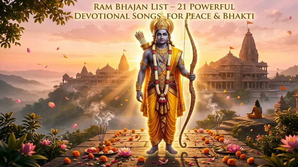 Ram Bhajan List with 21 powerful devotional songs dedicated to Lord Ram for peace and spiritual growth