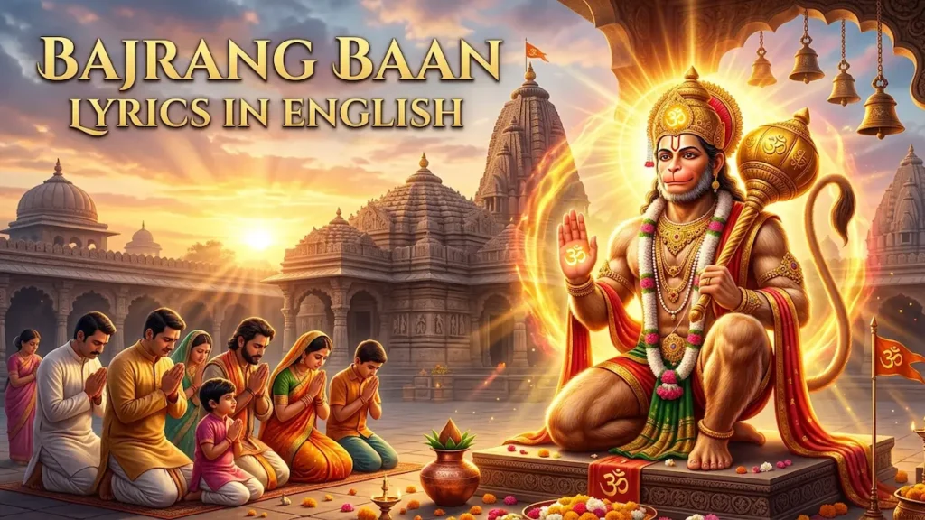 Bajrang Baan Lyrics in English with Lord Hanuman image