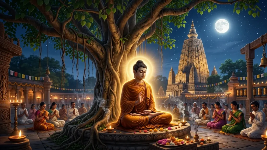 Budh Purnima 2026 Gautama Buddha meditation under Bodhi tree